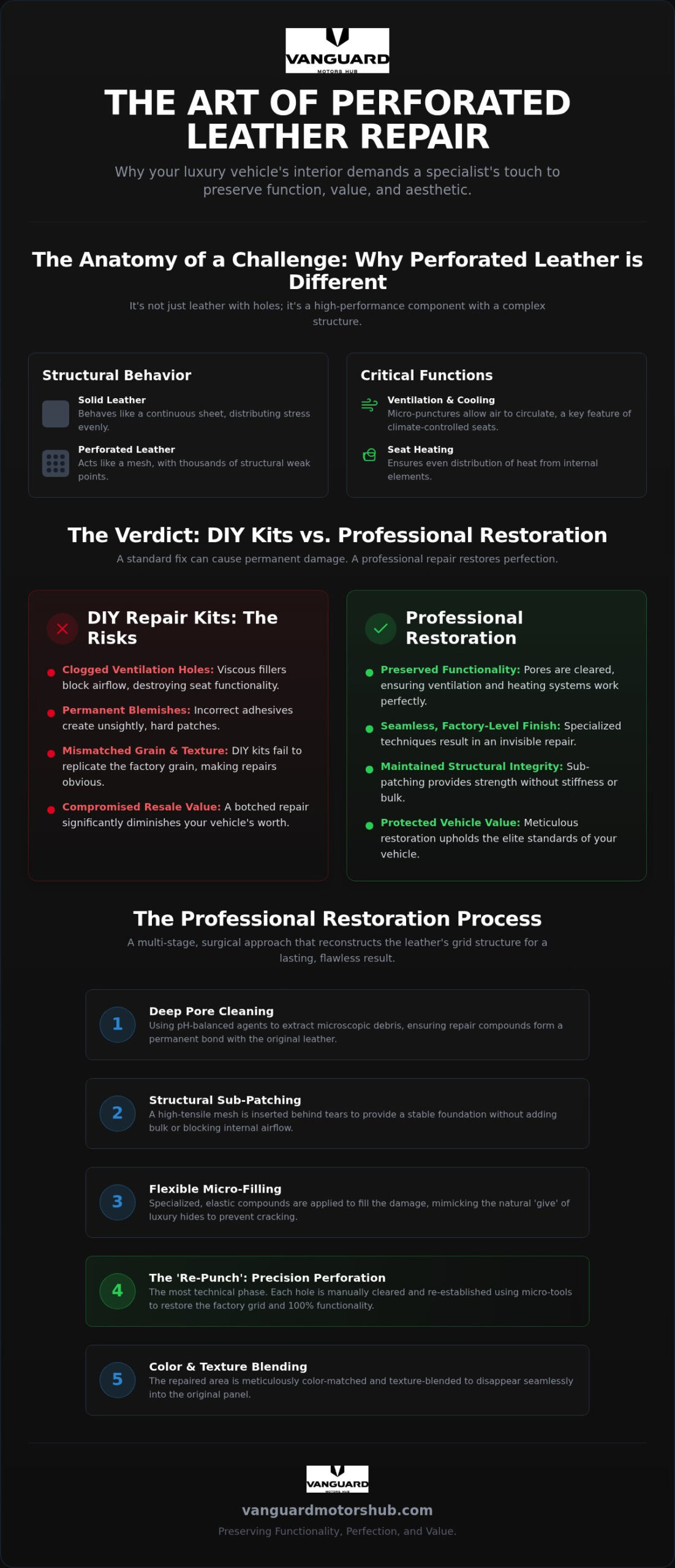 Perforated Leather Seat Repair: The 2026 Guide to Professional Restoration